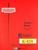 Kearney & Trecker-Kearney & Trecker SA 205, SAC-61 Milling machine Operators Manual-SA-SA 205-01